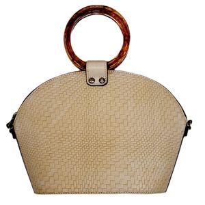 Patricia Nash Meldola Rattan Leather Dome Satchel
